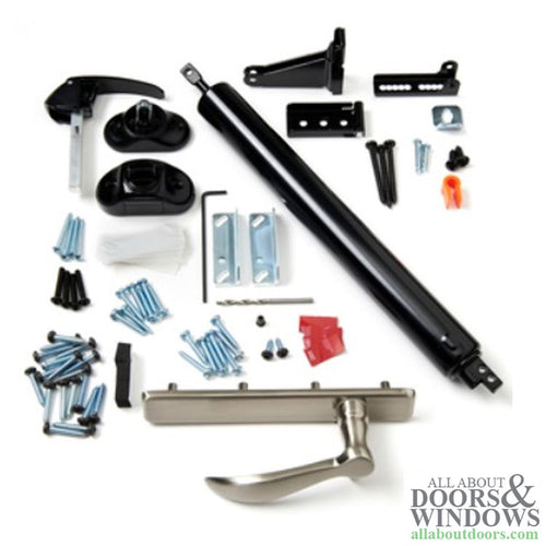 Andersen/ Emco Storm Door Hardware Kit - Satin Nickel Exterior, Black Interior - Andersen/ Emco Storm Door Hardware Kit - Satin Nickel Exterior, Black Interior