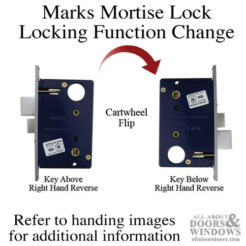 Lock Case, Marks 9000 Series Mortise, LH / RHR, 5/16 Spindle - Lock Case, Marks 9000 Series Mortise, LH / RHR, 5/16 Spindle