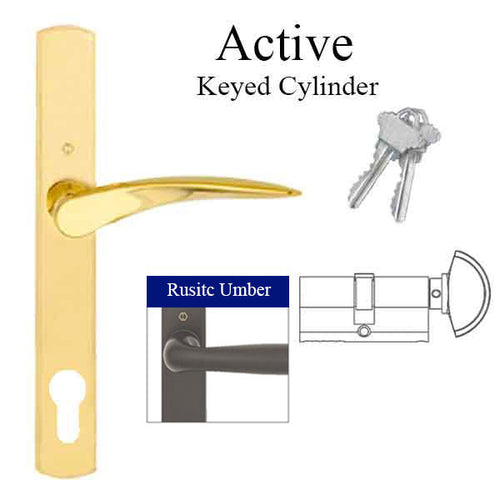 HOPPE Multi-point Handle Set with Active Rodos Lever Rustic Umber - HOPPE Multi-point Handle Set with Active Rodos Lever Rustic Umber