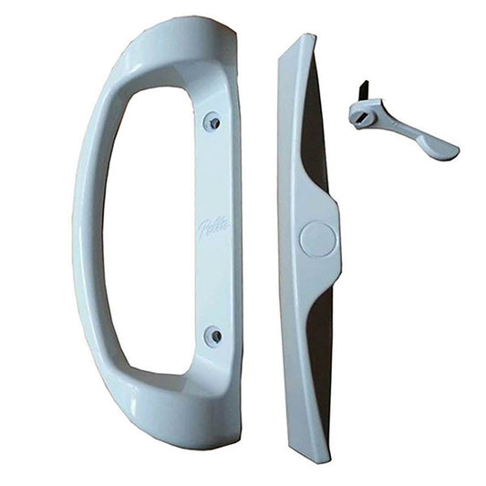Pella Thermastar sliding vinyl patio door handleset trim, Non-Keyed  - White