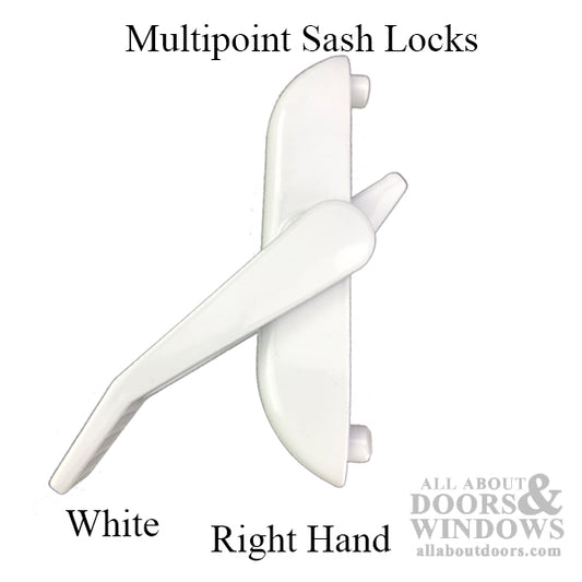 Multipoint sash lock, casement lock handle,  RH - White