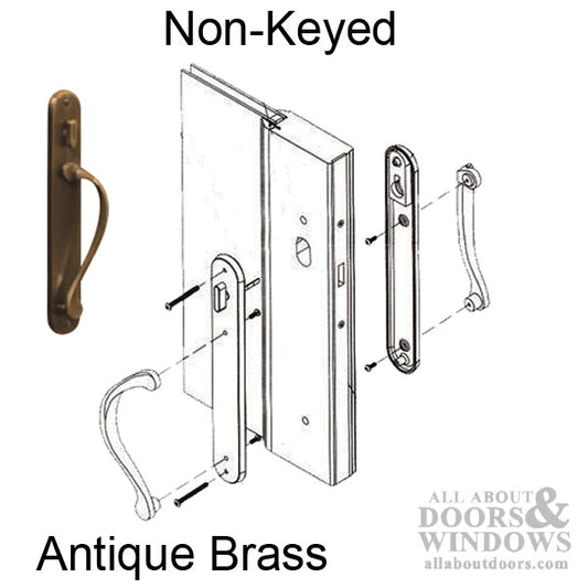 Marvin active Non-Keyed Ultimate Sliding French Door wide trim - Antique Brass