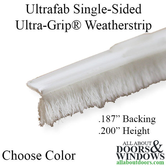 Ultrafab Weatherstrip Ultra Grip .187 Inch Backing Single Sided .200 Inch Pile