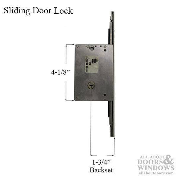 Multipoint Sliding Door Lock 3 hooks , 1-3/4 backset - Stainless Steel - Multipoint Sliding Door Lock 3 hooks , 1-3/4 backset - Stainless Steel