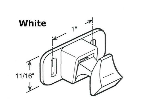 Spring Loaded Latch for Horizontal Sliding Windows - White - Spring Loaded Latch for Horizontal Sliding Windows - White