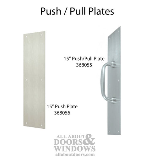 3-1/2 x 15 Push Plate, Solid Brass - Choose Finish - 3-1/2 x 15 Push Plate, Solid Brass - Choose Finish