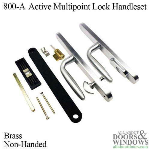 Active Handle Set 800A Series Multi-Point Lock Trim, Non-Handed, Brass - Choose Color - Active Handle Set 800A Series Multi-Point Lock Trim, Non-Handed, Brass - Choose Color