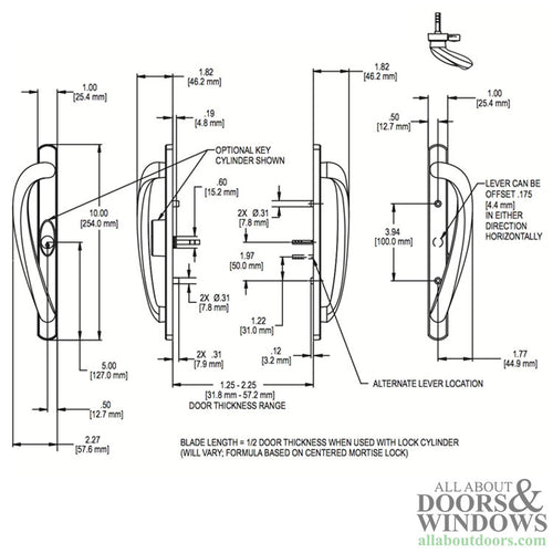 Truth Round Top Sliding Door Handleset, Dummy, No Key, No Thumb Latch, Fixed Handles - Truth Round Top Sliding Door Handleset, Dummy, No Key, No Thumb Latch, Fixed Handles