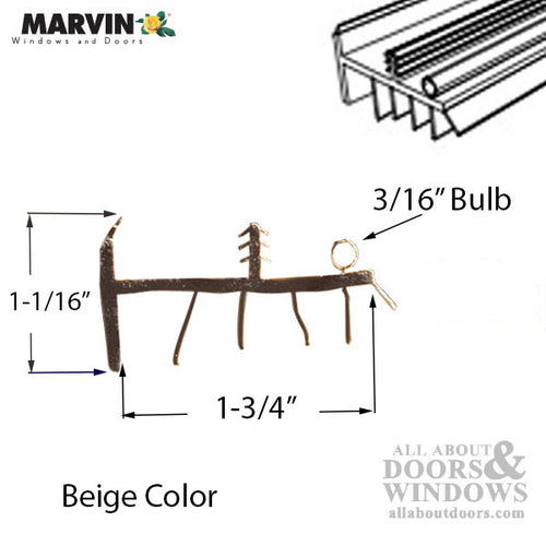 Marvin Door Sweep, Bottom Seal -  Weatherstrip V302 - Beige - Marvin Door Sweep, Bottom Seal -  Weatherstrip V302 - Beige