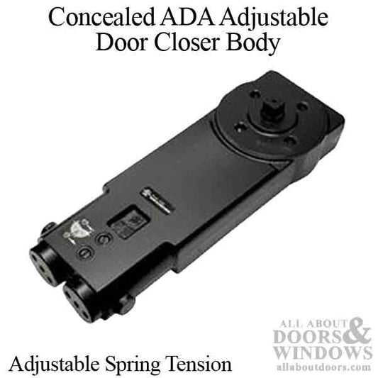 Compact Overhead Concealed ADA Adjustable Door Closer Body TC7000