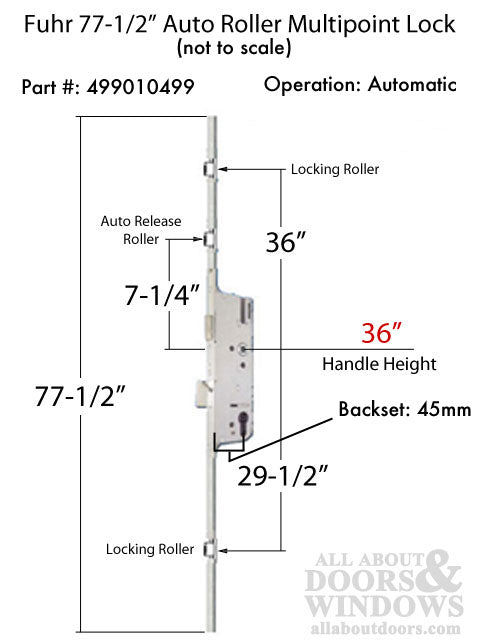 Fuhr 77-1/2 inch Automatic Roller Multipoint Lock - Discontinued - See Replacement Options