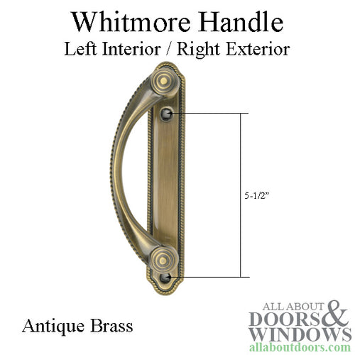 Andersen Whitmore Gliding Door Handle - Left Interior/Right Exterior - Antique Brass - Andersen Whitmore Gliding Door Handle - Left Interior/Right Exterior - Antique Brass