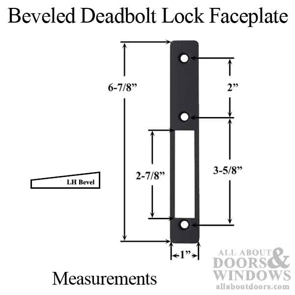 Right Beveled Deadbolt Lock Faceplate, Choose Color - Right Beveled Deadbolt Lock Faceplate, Choose Color