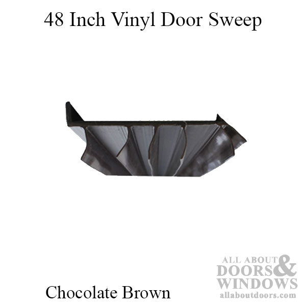 48 inch Vinyl Door Sweep for  2-1/4 door - Chocolate Brown - 48 inch Vinyl Door Sweep for  2-1/4 door - Chocolate Brown