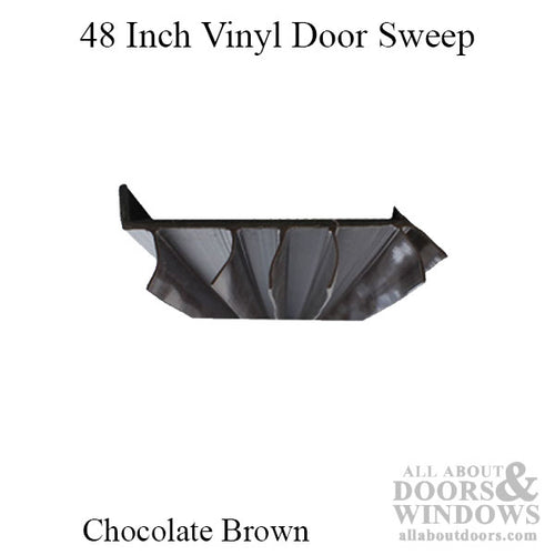 48 inch Vinyl Door Sweep for  2-1/4 door - Chocolate Brown - 48 inch Vinyl Door Sweep for  2-1/4 door - Chocolate Brown