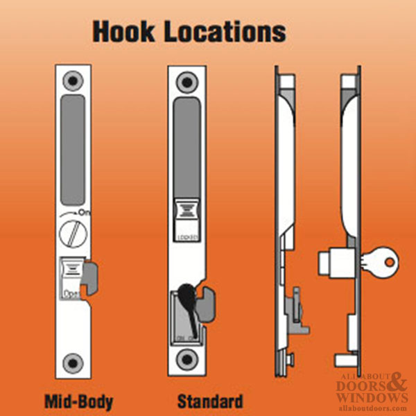 Sliding Patio Door Handle Set, Flush Mount, 6-5/8 Inch Screw Hole Center - Sliding Patio Door Handle Set, Flush Mount, 6-5/8 Inch Screw Hole Center