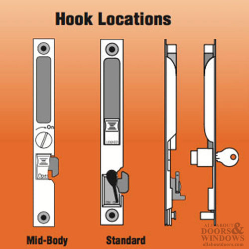 Sliding Patio Door Handle Set, Flush Mount, 6-5/8 Inch Screw Hole Center - Sliding Patio Door Handle Set, Flush Mount, 6-5/8 Inch Screw Hole Center