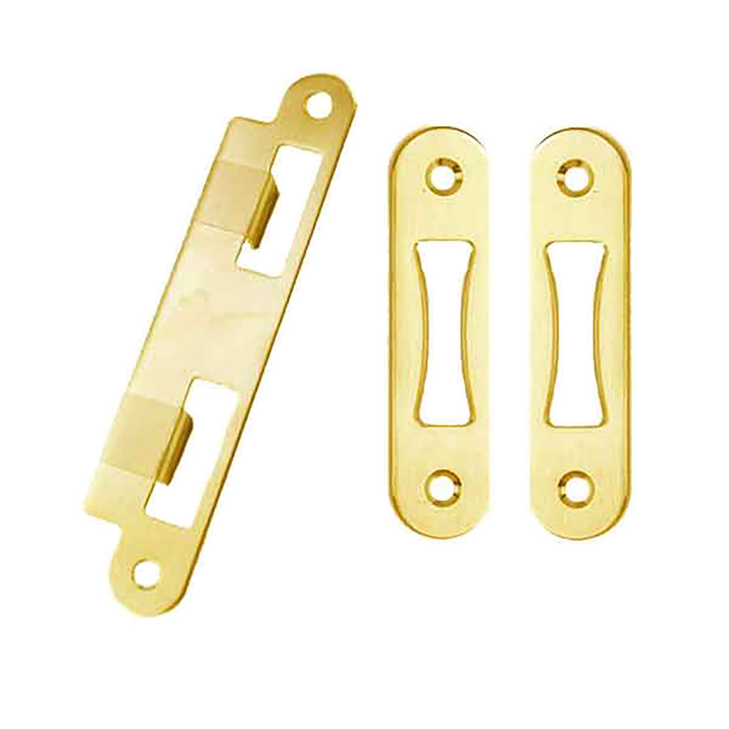 GU Set of Strike Plates for 1-3/4 thick door, 45 mm - Polished Brass - GU Set of Strike Plates for 1-3/4 thick door, 45 mm - Polished Brass