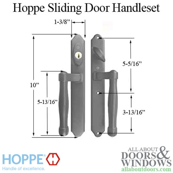 HOPPE HLS 9000 Sliding Door Handle Set Active Keyed Oil Rubbed Brass - HOPPE HLS 9000 Sliding Door Handle Set Active Keyed Oil Rubbed Brass