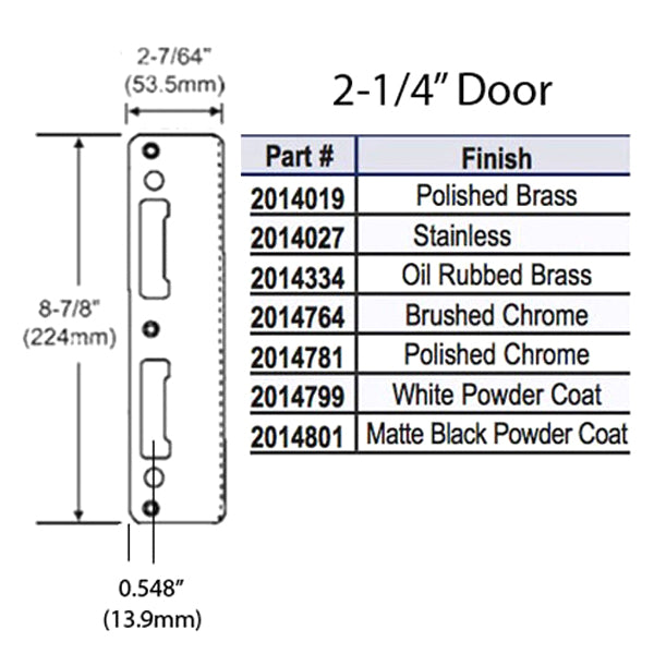 HOPPE Extended Lip Latch and Deadbolt with Curved Lip for 2-1/4