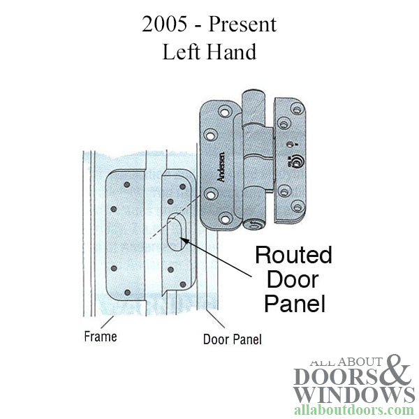 Andersen Single Hinge, Left Hand (2005-Present) - Distressed Nickel - Andersen Single Hinge, Left Hand (2005-Present) - Distressed Nickel