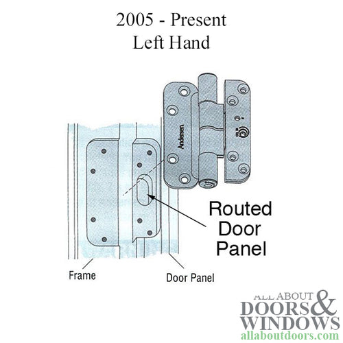 Andersen Single Hinge, Left Hand (2005-Present) - Distressed Nickel - Andersen Single Hinge, Left Hand (2005-Present) - Distressed Nickel