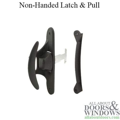 Non-Handed Latch & Pull for Sliding Screen Door - Black - Non-Handed Latch & Pull for Sliding Screen Door - Black