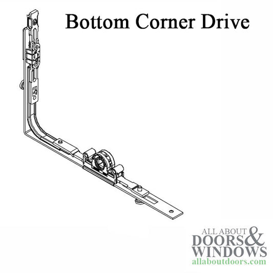 French Casement bottom corner drive with gear box