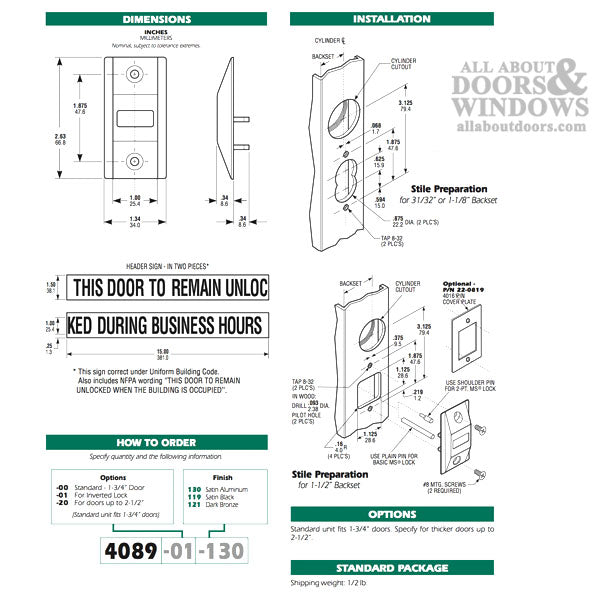 Exit Lock Indicator, Adams-Rite  - Choose Color - Exit Lock Indicator, Adams-Rite  - Choose Color