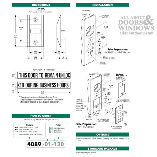 Exit Lock Indicator, Adams-Rite  - Choose Color - Exit Lock Indicator, Adams-Rite  - Choose Color