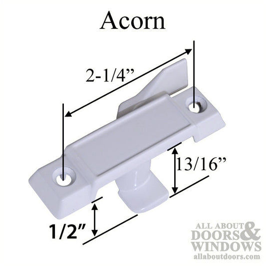 Acorn Window Parts: 1/2 inch Offset sash lock / Latch - White