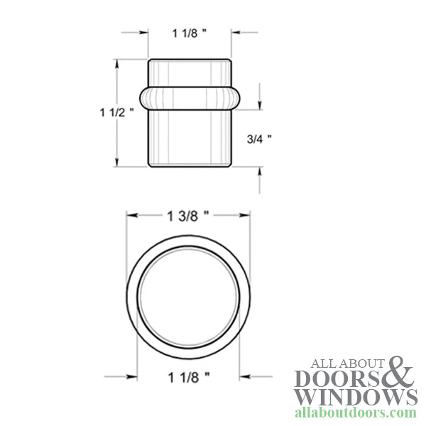 1-1/2'' Round Universal Floor Bumper, Solid Brass - Choose Finish - 1-1/2'' Round Universal Floor Bumper, Solid Brass - Choose Finish