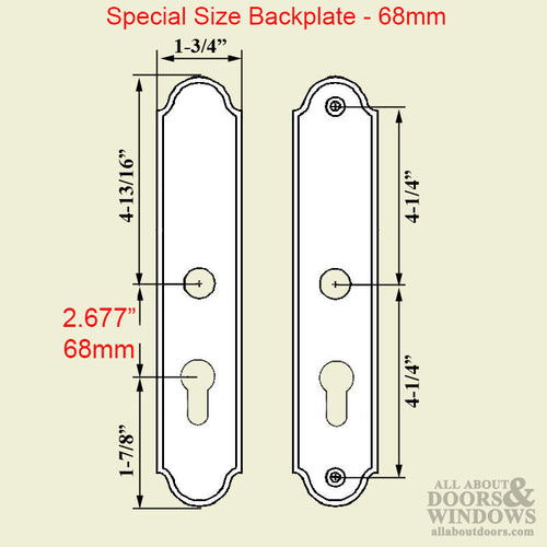 Germania Lever, Lara 68mm Backplate, Patio / Inactive Right hand Handleset - Satin Nickel - Germania Lever, Lara 68mm Backplate, Patio / Inactive Right hand Handleset - Satin Nickel