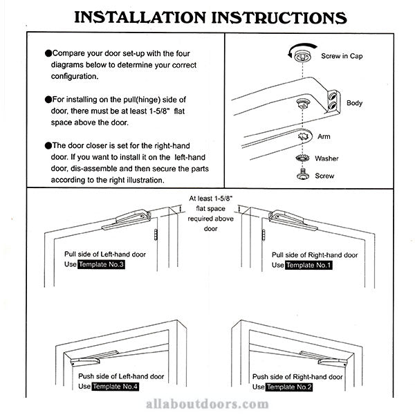 Low Profile Residential Mini Door Closer - Low Profile Residential Mini Door Closer