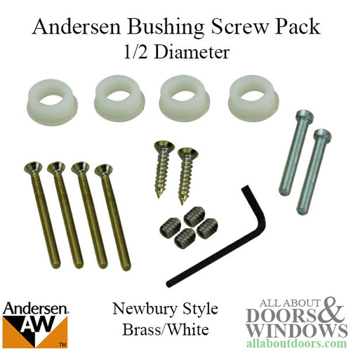 Bushing Screw Pack 1/2 Diameter., Andersen Newbury Series - Brass - Bushing Screw Pack 1/2 Diameter., Andersen Newbury Series - Brass