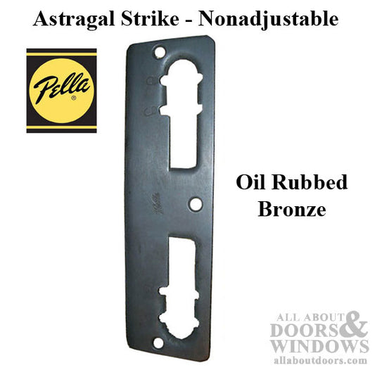 Pella Astragal Nonadjustable Strike Plate for Multipoint Lock - Antique Brass