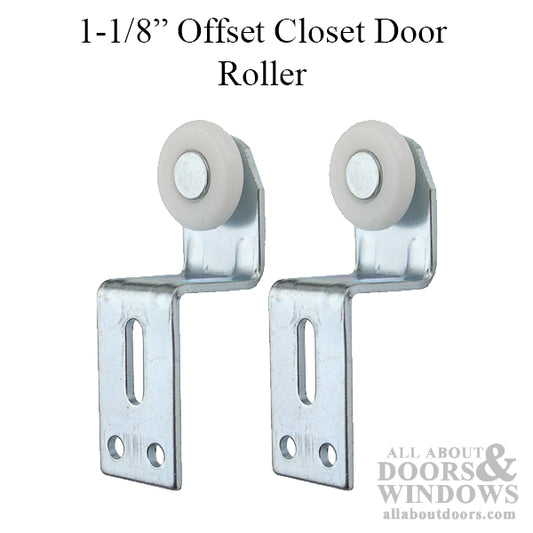 Cox Closet Door Roller Top Hung 1 Inch Plastic Wheel 1-1/8 Inch Offset