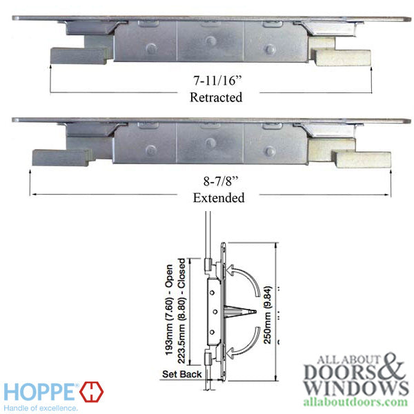 Inactive Flushbolt Rod, 24mm Backset, Flip Lever - Stainless - Inactive Flushbolt Rod, 24mm Backset, Flip Lever - Stainless