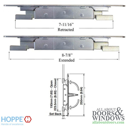 Inactive Flushbolt Rod, 24mm Backset, Flip Lever - Stainless - Inactive Flushbolt Rod, 24mm Backset, Flip Lever - Stainless