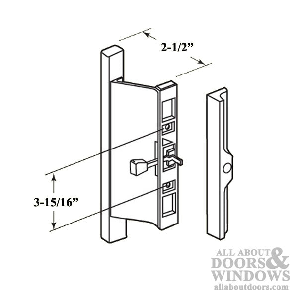 Deluxe Surface Mounted Handle Set for Sliding Glass Door Extruded Aluminum Inside Pull with Diecast Outside Pull - Deluxe Surface Mounted Handle Set for Sliding Glass Door Extruded Aluminum Inside Pull with Diecast Outside Pull