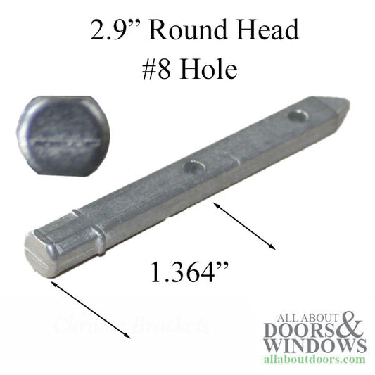 Pivot Bar 2.9", 2 holes, Round Head, Zinc Die Cast