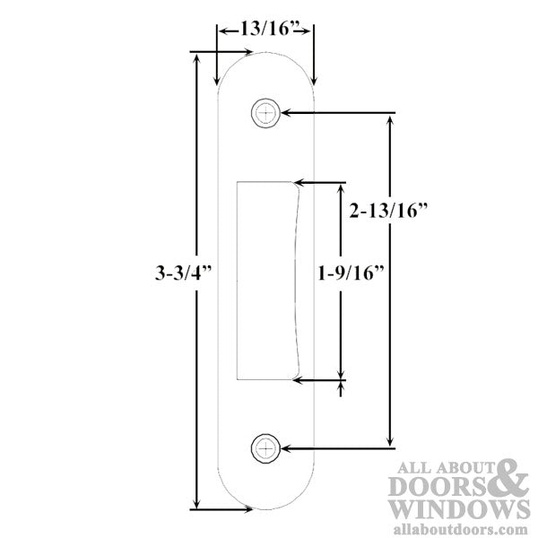 Strike Plate, Multi-Point Door, Radius Corners, No Lip - Tripact, Eagle, Hawk, Panther - Black - Strike Plate, Multi-Point Door, Radius Corners, No Lip - Tripact, Eagle, Hawk, Panther - Black