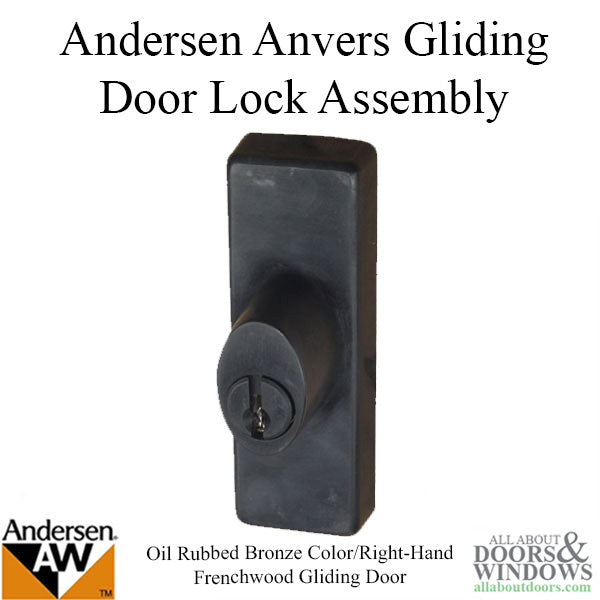 Andersen Frenchwood Gliding Door - Keyed Lock, Anvers - Right Hand - Oil Rubbed Bronze - Andersen Frenchwood Gliding Door - Keyed Lock, Anvers - Right Hand - Oil Rubbed Bronze