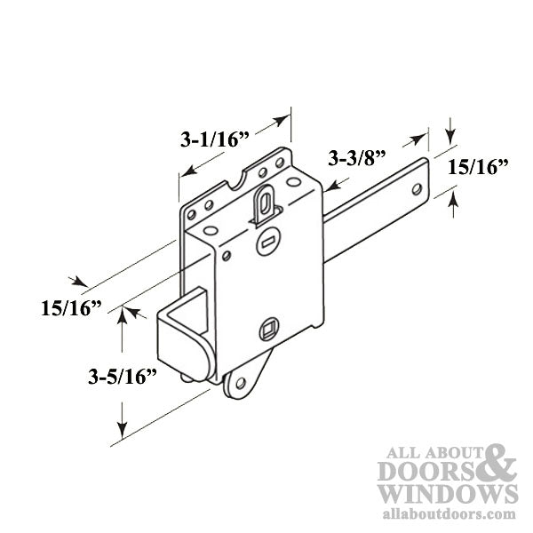 Heavy Duty Spring Loaded Side Lock with Latch Bolt Release Lever - Garage Door Security - Heavy Duty Spring Loaded Side Lock with Latch Bolt Release Lever - Garage Door Security