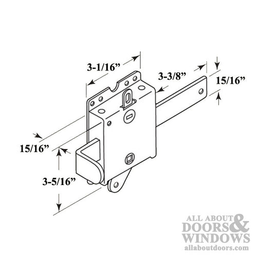Heavy Duty Spring Loaded Side Lock with Latch Bolt Release Lever - Garage Door Security - Heavy Duty Spring Loaded Side Lock with Latch Bolt Release Lever - Garage Door Security