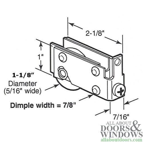 Door Roller For Viking Glass Door 1.125 Inch Steel Wheel Roller E Tab Housing - Door Roller For Viking Glass Door 1.125 Inch Steel Wheel Roller E Tab Housing