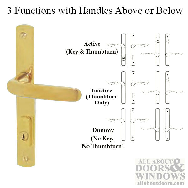 G-U Allegro Lever, 30mm Plate, Solid Brass, Active, Key and Thumbturn (Handle Above Cylinder) - Choose Color - G-U Allegro Lever, 30mm Plate, Solid Brass, Active, Key and Thumbturn (Handle Above Cylinder) - Choose Color