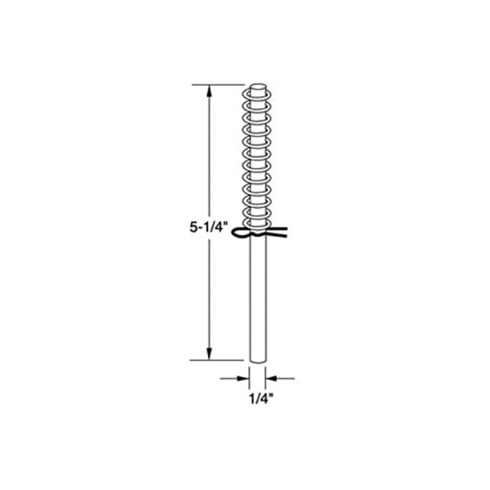Leigh Top Corner Pivot Rod, 1/4 Diameter,  w/ Spring - Leigh Top Corner Pivot Rod, 1/4 Diameter,  w/ Spring