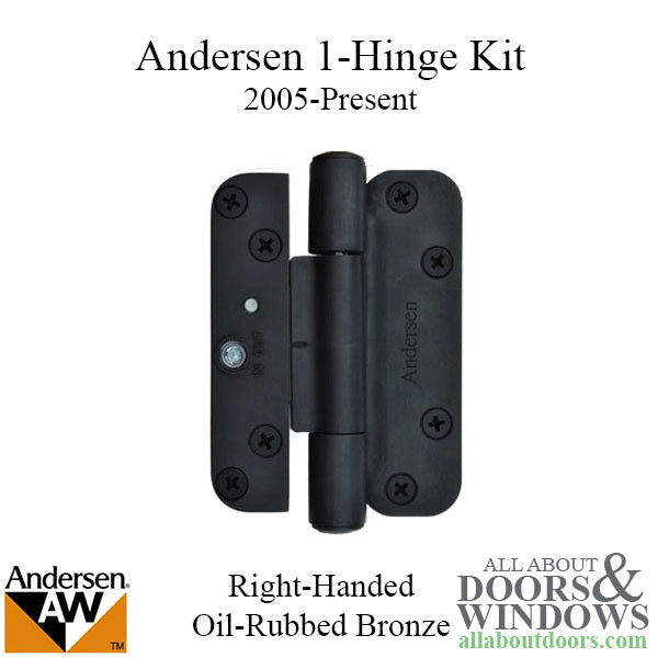 1 Hinge Kit, 2005-Present Andersen FWH Right Hand Door - Oil Rubbed Bronze - 1 Hinge Kit, 2005-Present Andersen FWH Right Hand Door - Oil Rubbed Bronze