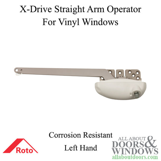 Roto 9-1/2" Left Hand Single Arm X-Drive For Vinyl Window Application